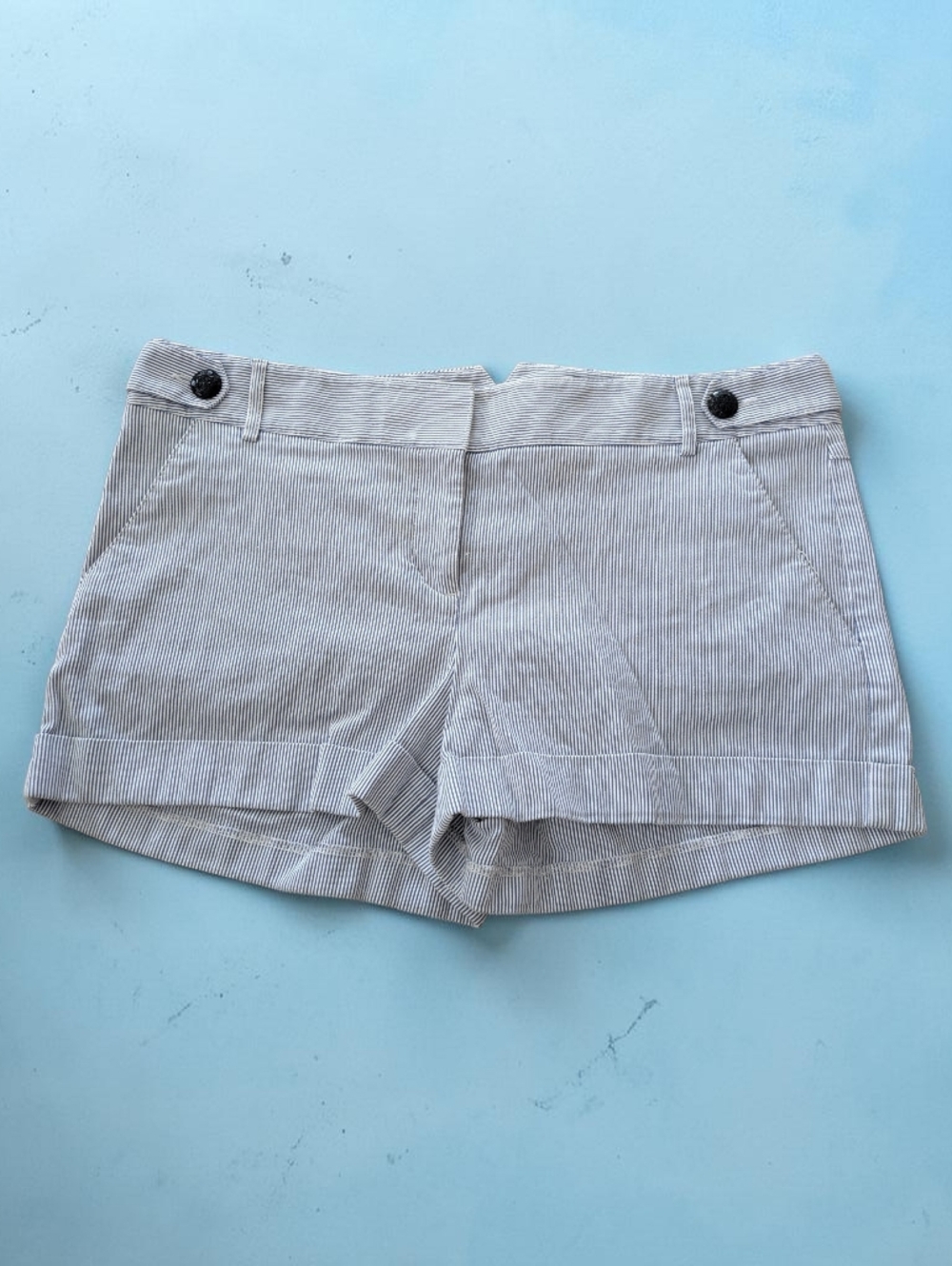 EXPRESS Design Studio‎ Editor Navy White Pin Stripe Shorts